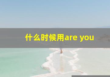 什么时候用are you